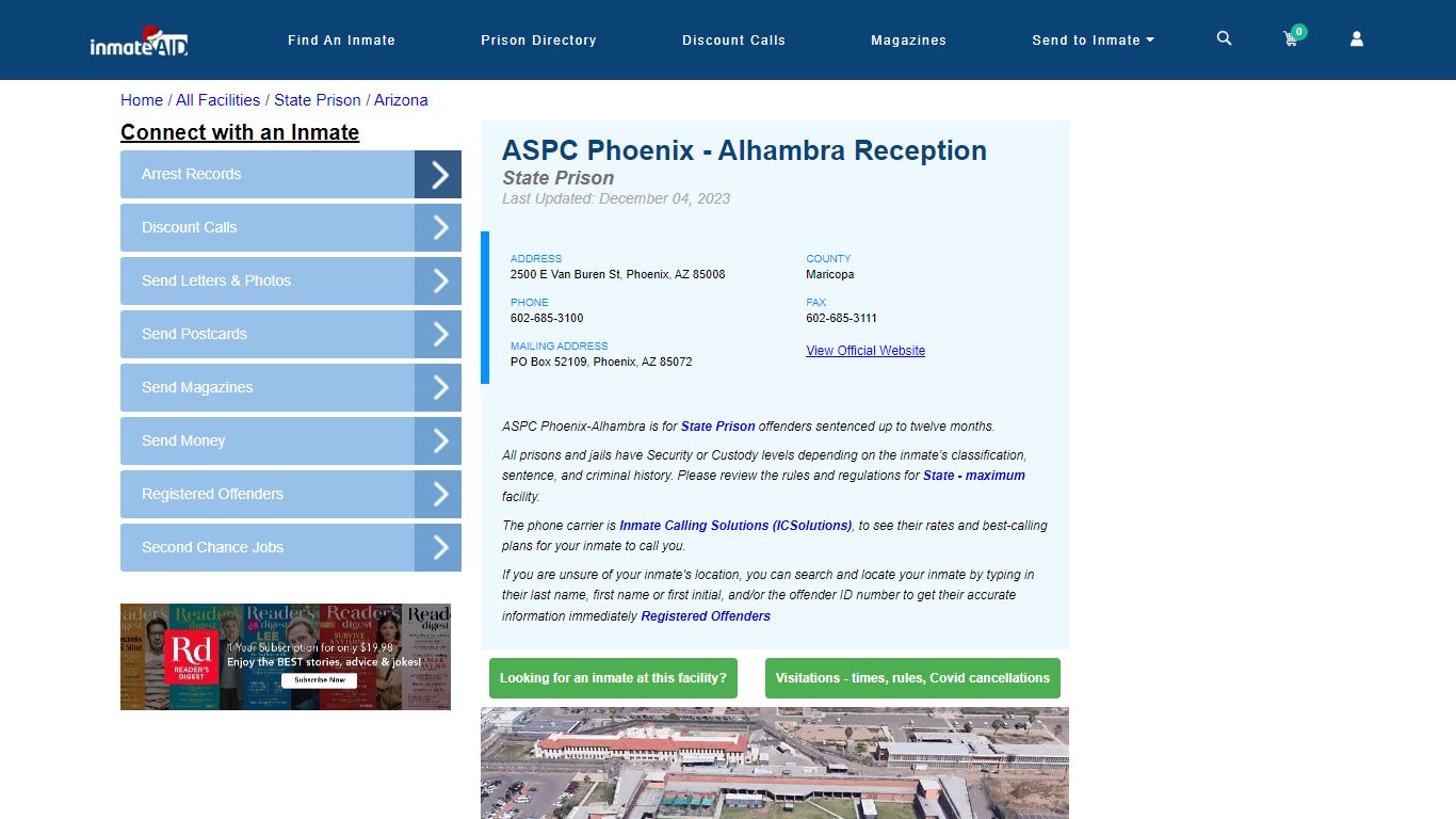 ASPC Phoenix - Alhambra & Inmate Search